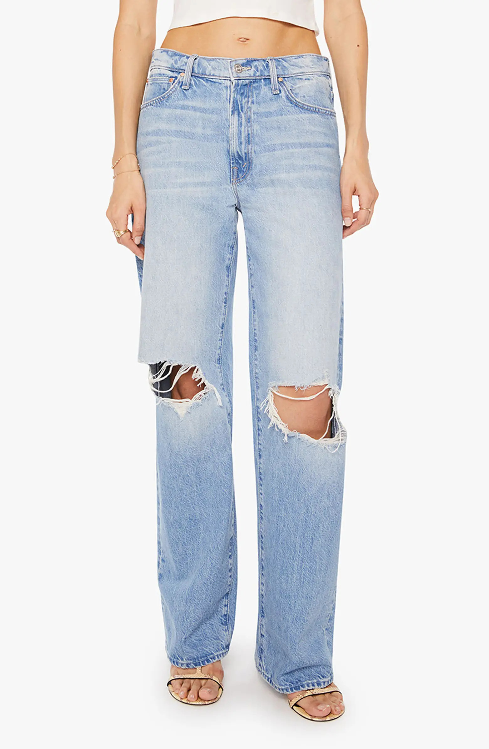 The Dodger Sneak Ripped Wide Leg Jeans | Nordstrom