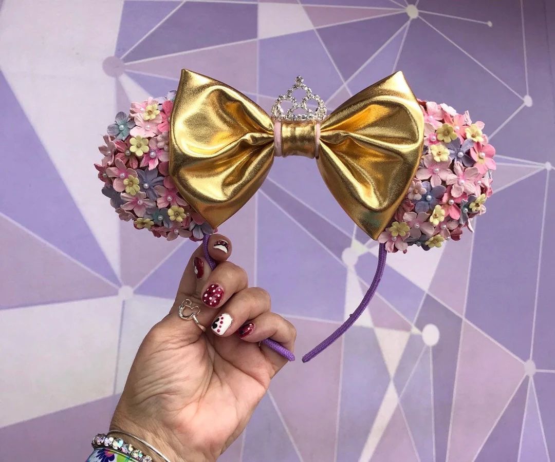 Rapunzel Mickey Ears Floral Tangled Ears Disney Minnie Mouse Ears - Etsy | Etsy (US)