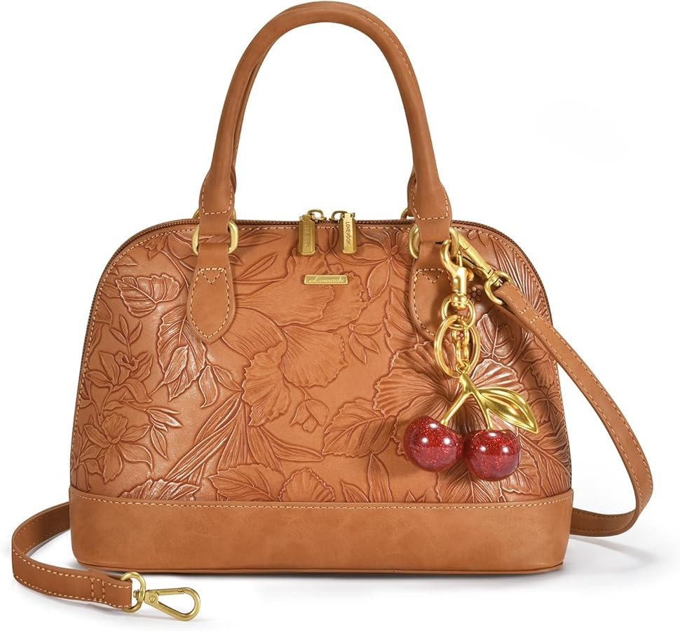 LOVEVOOK Purse for Women Small Crossbody Bags Classic Double Zip Top Handle Dome Satchel Bag | Amazon (US)