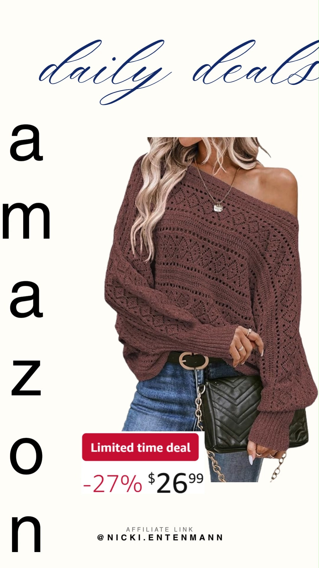Cozy charm meets effortless style with Womens Crochet Boat Neck Long Batwing Sleeve Loose Sweaters. Relaxed silhouette and airy crochet design make this versatile knit perfect for layering or solo chic looks. #crochetsweater #boatneck #batwingsleeve #knitwear #oversizedstyle #casualoutfit #everydayfashion #outfitinspiration #shoppinghaul #modernliving 🧶👗✨ 

 #LTKdayinmylife #LTKootd #LTKSaleAlert