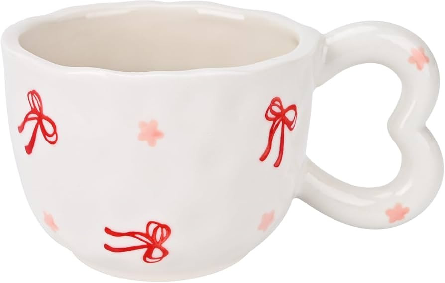 Koythin Ceramic Coffee Mug, Cute Creative Heart Handle Mug Design for Office and Home, Dishwasher... | Amazon (US)