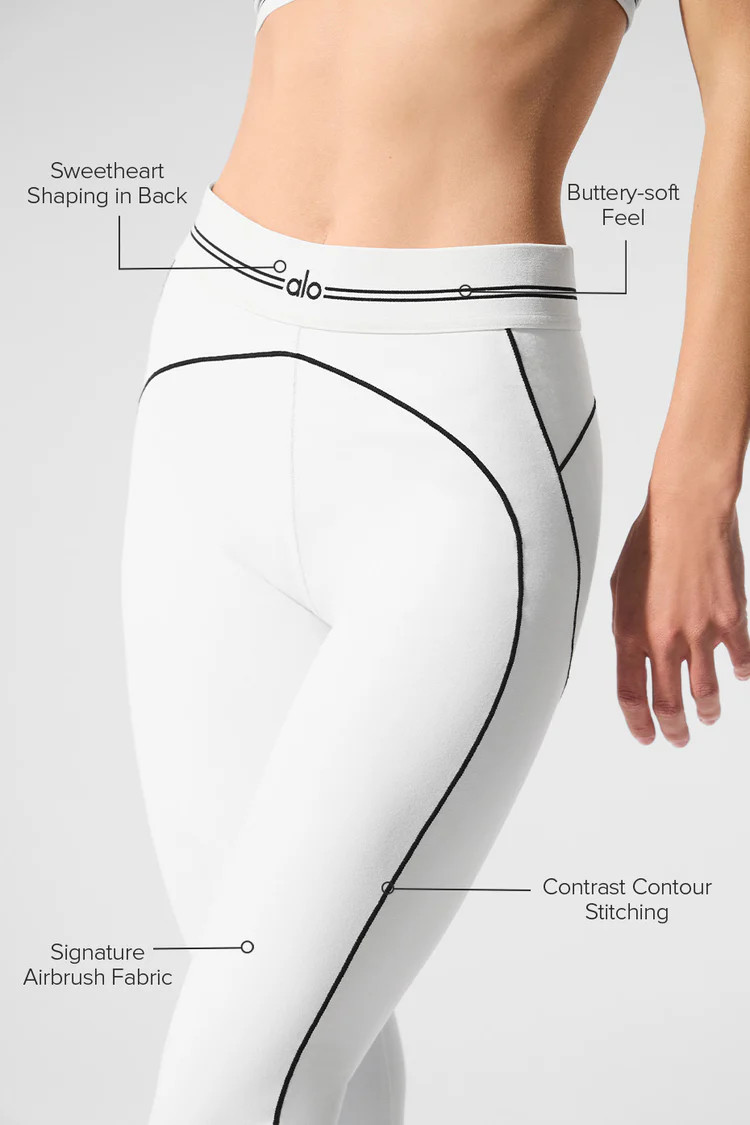 Airbrush High-Waist Heart Throb Legging - White/Black | Alo Yoga (US)
