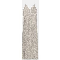 Zara - Zw Collection Sequinned Midi Dress - Silver - Xl - Woman | Zara UK