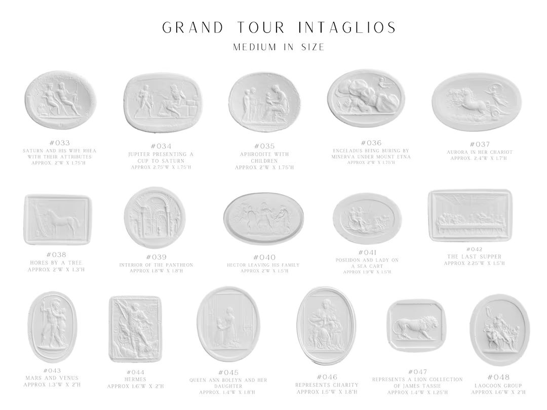 Plaster Intaglios - White Grand Tour Intaglios Gems Medallions - Home Decor - HIGH END QUALITY | Etsy (US)