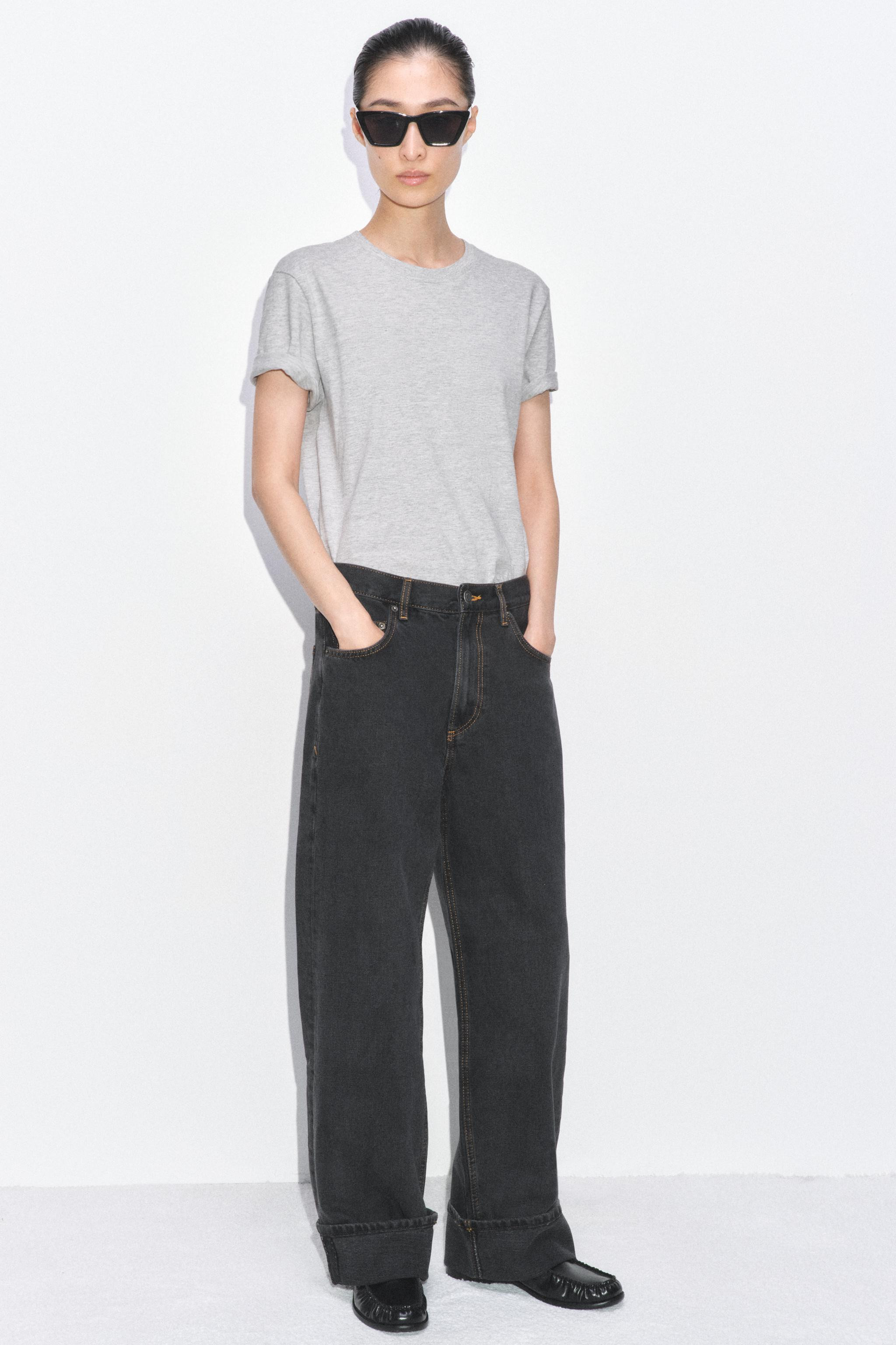 ZW COLLECTION BAGGY MID-WAIST JEANS | Zara UK