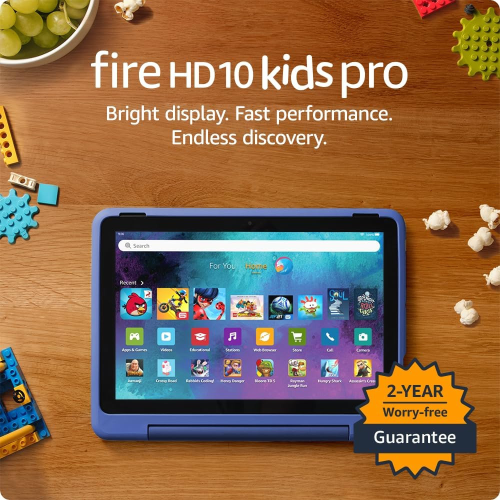 Amazon Fire HD 10 Kids Pro tablet (newest model) ages 6-12. Bright 10.1" HD screen, includes ad-f... | Amazon (US)