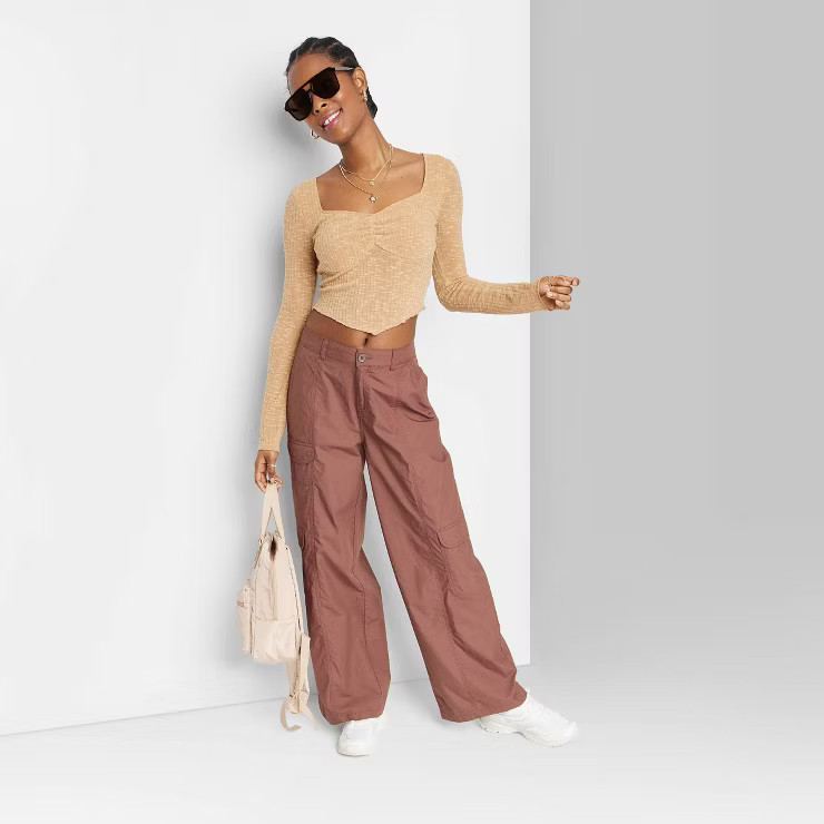 Women's Low-Rise Wide Leg Cargo Pants - Wild Fable™ | Target