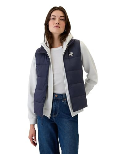 GAP Womens Logo Lightweight Puffer Vest Navy V1 S Petite | Amazon (US)