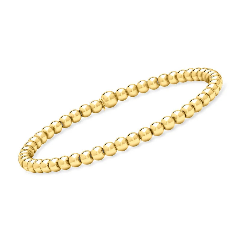 Italian 4mm 18kt Gold Vermeil Bead Stretch Bracelet | Ross-Simons