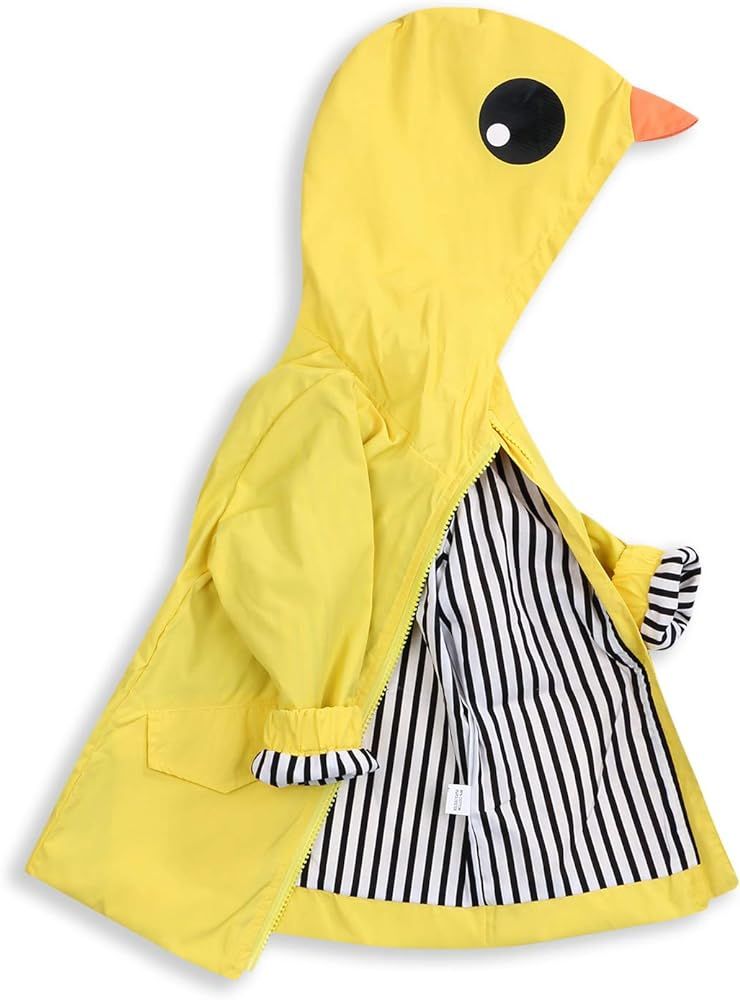 YOUNGER TREE Toddler Baby Boy Girl Duck Raincoat Cute Cartoon Hoodie Zipper Coat Outfit | Amazon (US)