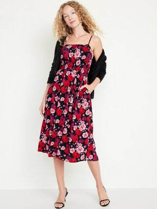 Waist-Defined Cami Midi Dress for Women | Old Navy (US)