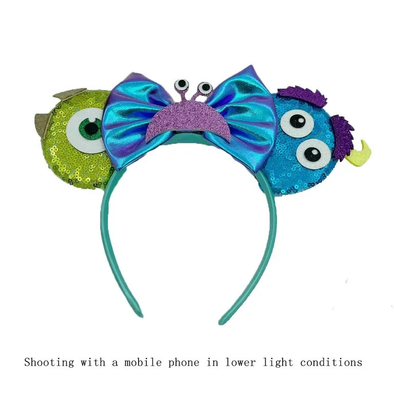 2PCS Monsters Ear Mouse Bow Headbands, Mike and Sully Headband for Kids Women | Walmart (US)