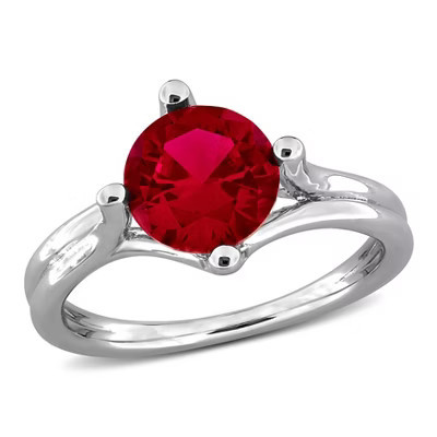 EVERLY JEWELRY | Sterling Sliver 2 CT TGW Created Ruby Fashion Ring | Target