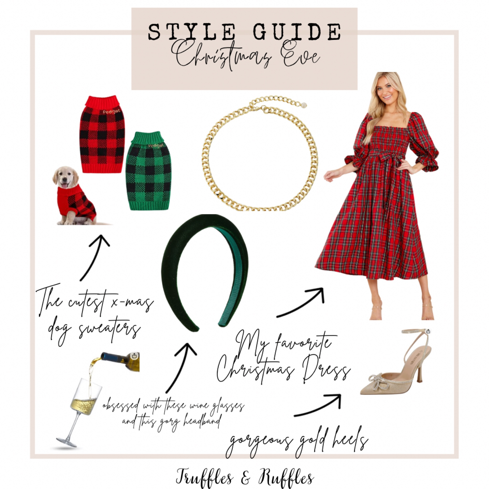 Christmas Eve Style Guide💫 My favorite dress from Red Dress!! Have a Holly Jolly Christmas//xoxo//gossip girl//amazon pets//Christmas dog sweater//wine glasses//gold bow heels//emerald green headband//gold chunky chain//Christmas finds//Christmas attire//Christmas holiday//Christmas baby//Christmas headband//Christmas fashion//trufflesandruffles_xoxo

#LTKSeasonal #LTKFind #LTKHoliday