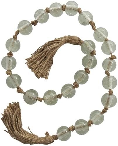Deco 79 Glass Handmade Round Beaded Garland with Tassel with Knotted Brown Jute, 45" x 1" x 1", C... | Amazon (US)