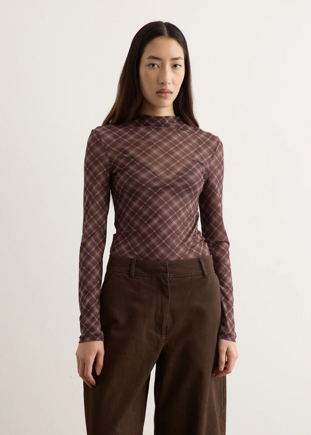 Tyne Long Sleeve Check Top | Incu