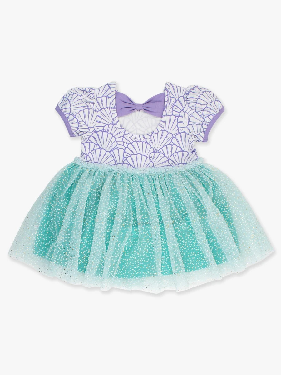 Short Sleeve Princess Bow Twirl Dress | RuffleButts / RuggedButts