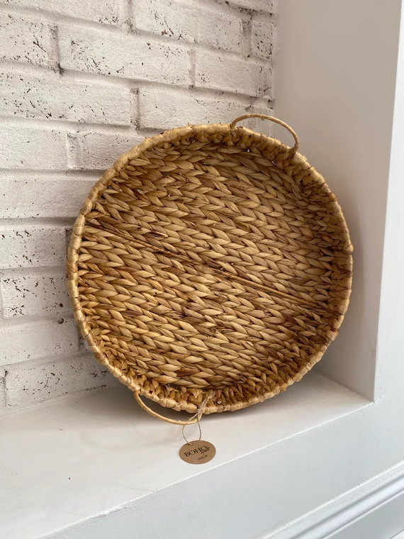 Rattan Wicker Tray. Woven Tray With Handle. Tray for Decor. | Etsy | Etsy (US)