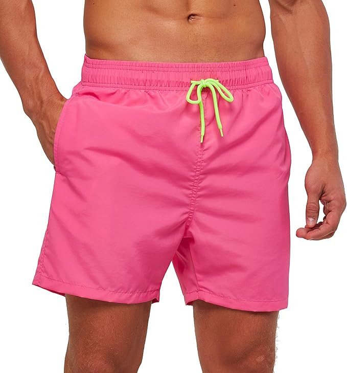 SILKWORLD Men's Swim Trunks Quick Dry Beach Shorts with Pockets | Amazon (US)