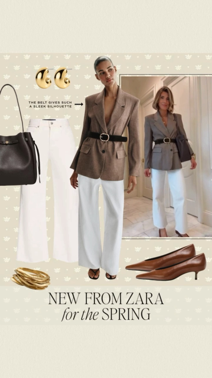 New from @Zara - this business casual fit. Love this belted blazer 

#LTKootd