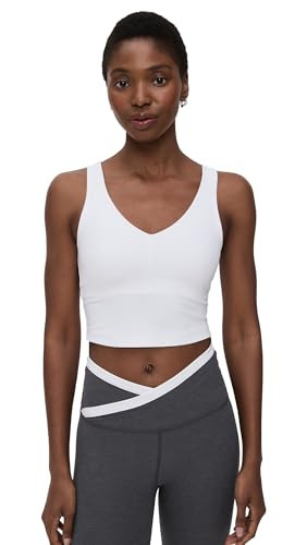 Beyond Yoga Women's Spacedye Good Day Cropped Tank, White, L | Amazon (US)