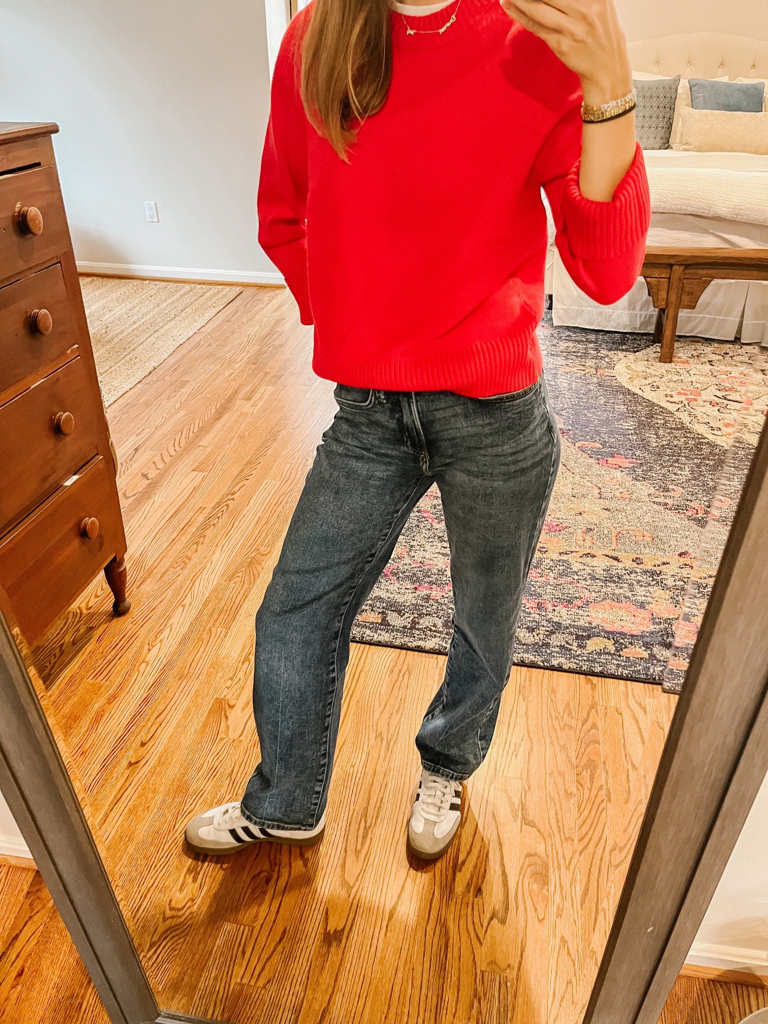I’m not usually a bright color girl but this red is definitely a bold move. 