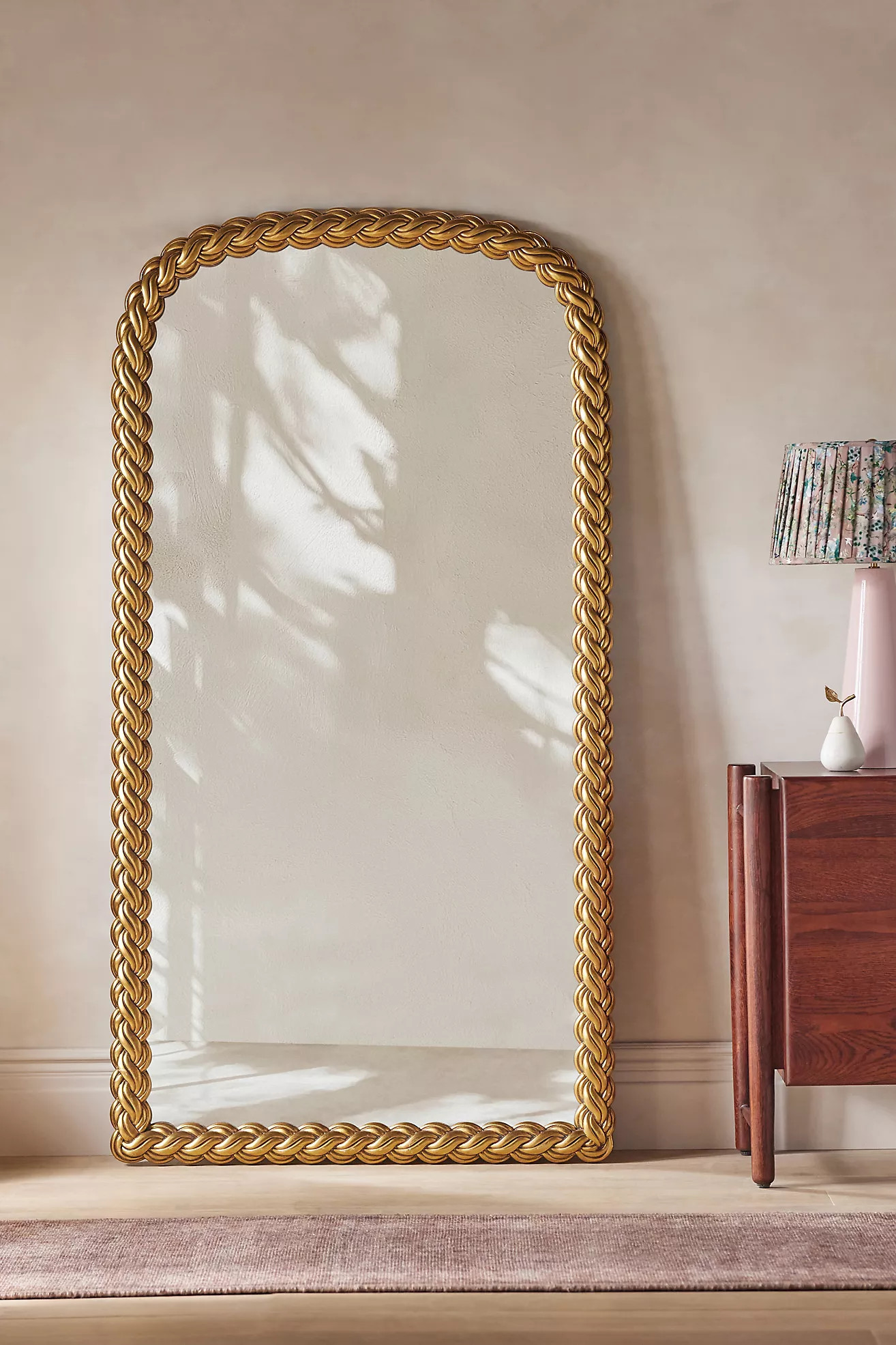 Wren Gilded Braid Chain Arch Grand Floor Mirror | Anthropologie (US)