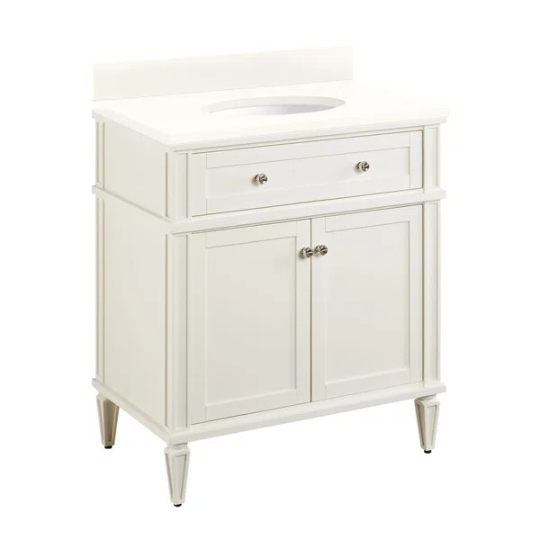Elmdale 30'' Free-standing Single Bathroom Vanity with Quartz Vanity Top | Wayfair North America