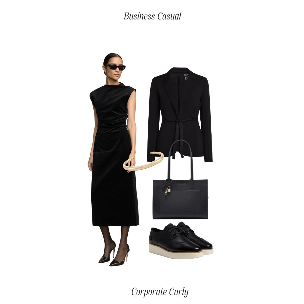 All black, all business. Belted blazer + corduroy dress = sleek summer power move.

summer business casual, all black outfit, belted blazer, corduroy dress, chic workwear, office outfit inspo, monochrome outfit, smart casual, summer layering, polished look, professional style, capsule wardrobe, LTK workwear, timeless fashion



#LTKWorkwear #LTKShoeCrush #LTKItBag
