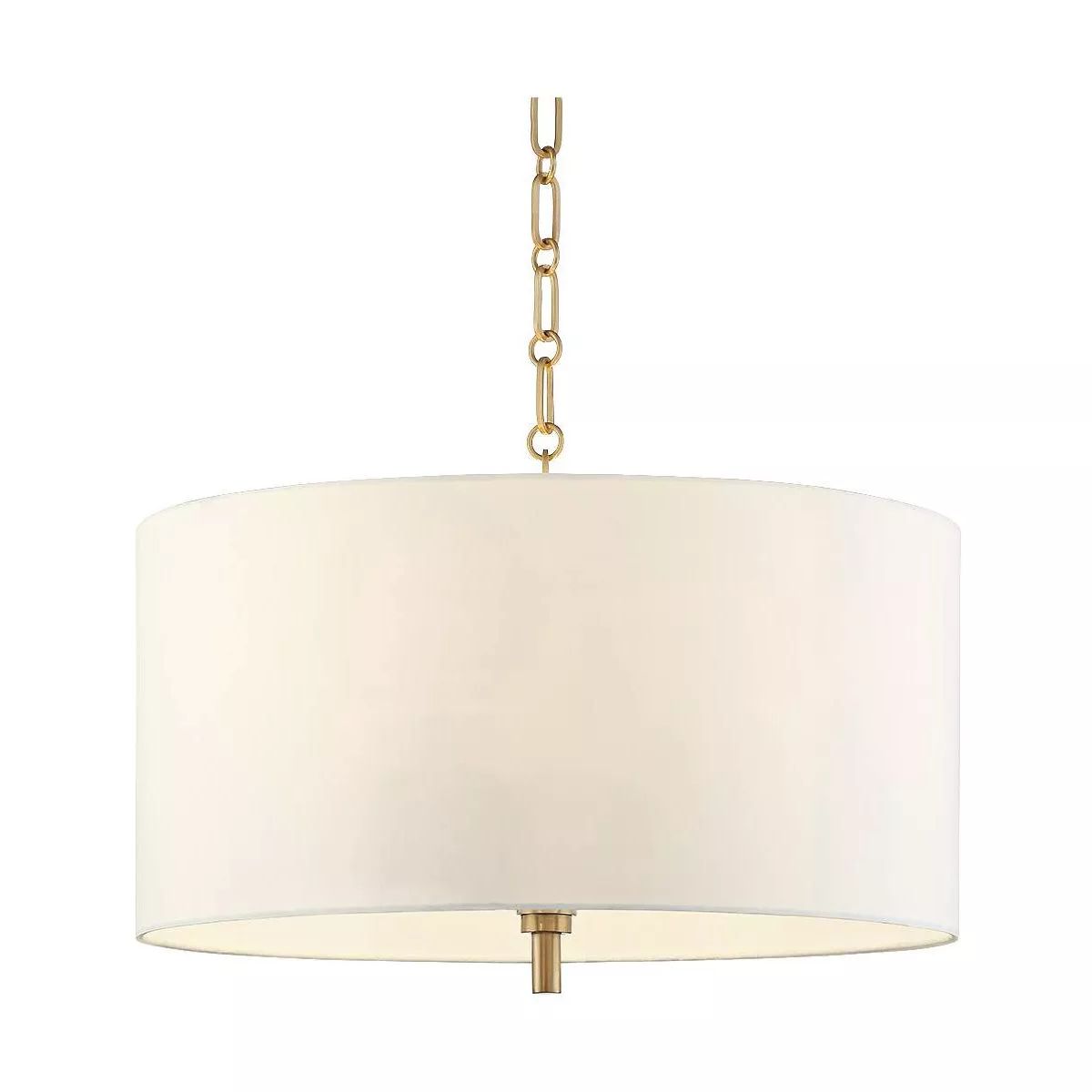 Possini Euro Design Warm Gold Pendant Chandelier 20" Wide Modern White Linen Drum Shade 4-Light F... | Target