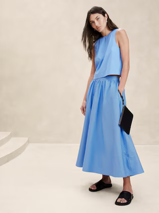 Ariella Poplin Midi Skirt | Banana Republic (US)