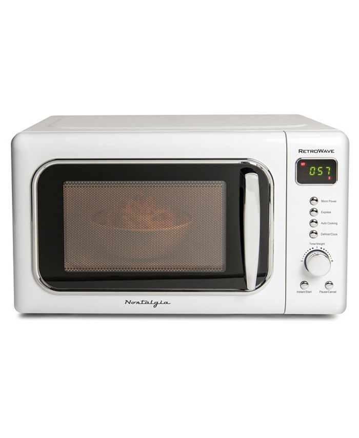 Nostalgia CLMO7WH Classic Retro 700-Watt Microwave & Reviews - Small Appliances - Kitchen - Macy'... | Macys (US)