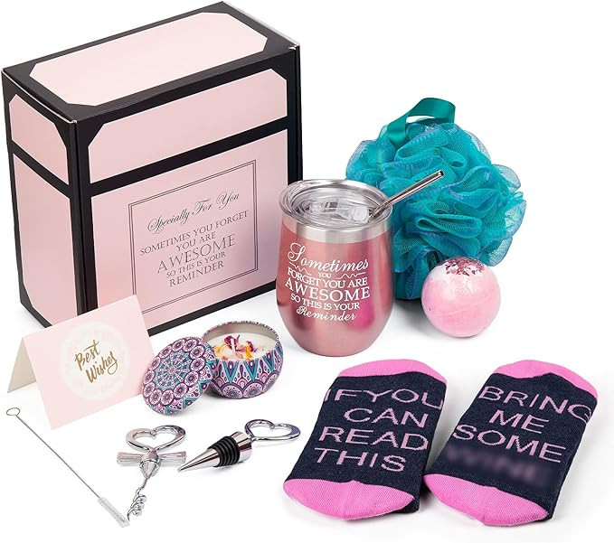 Wine Gifts for Women Wine Insulated Tumbler Birthday Gift for Wine Lover Christmas Gift Basket fo... | Amazon (US)