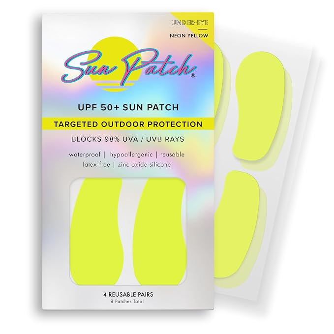 Sun Patch, Hypoallergenic Sun-Screen Under Eye Patches, 100% Silicone UPF-50 UV Protection, Reusa... | Amazon (US)