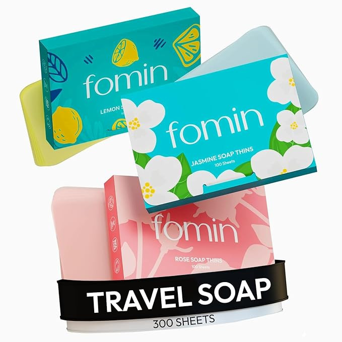 FOMIN - Antibacterial Paper Soap Sheets for Hand Washing - (300 Sheets) Rose, Jasmine, Lemon Port... | Amazon (US)