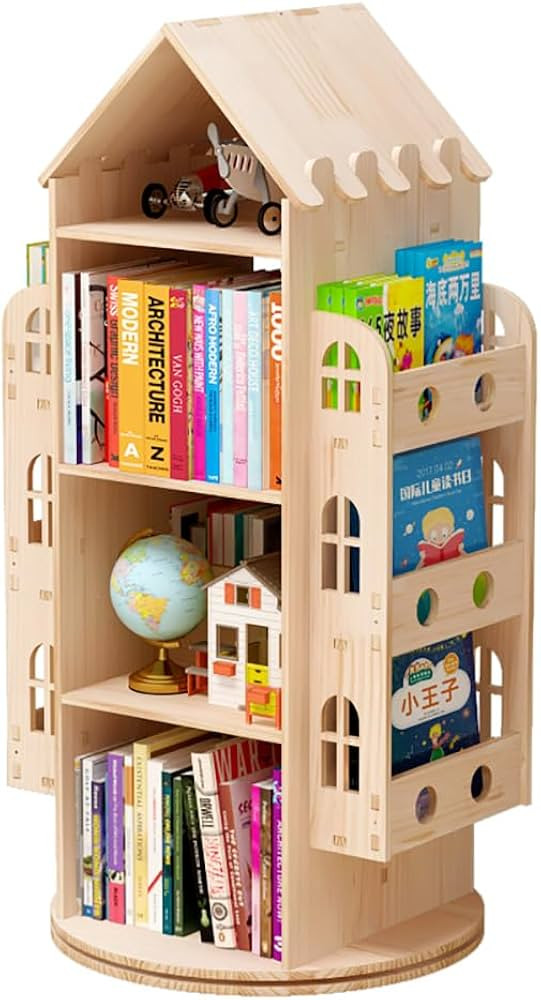 Rotating Bookshelf, Kids Bookshelf, 360 Display Floor Standing Bookcase Storage Rack Children's B... | Amazon (US)