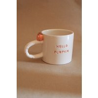 Handmade Pumpkin Decorated Mug, Hello Halloween Design Gift | Etsy (US)