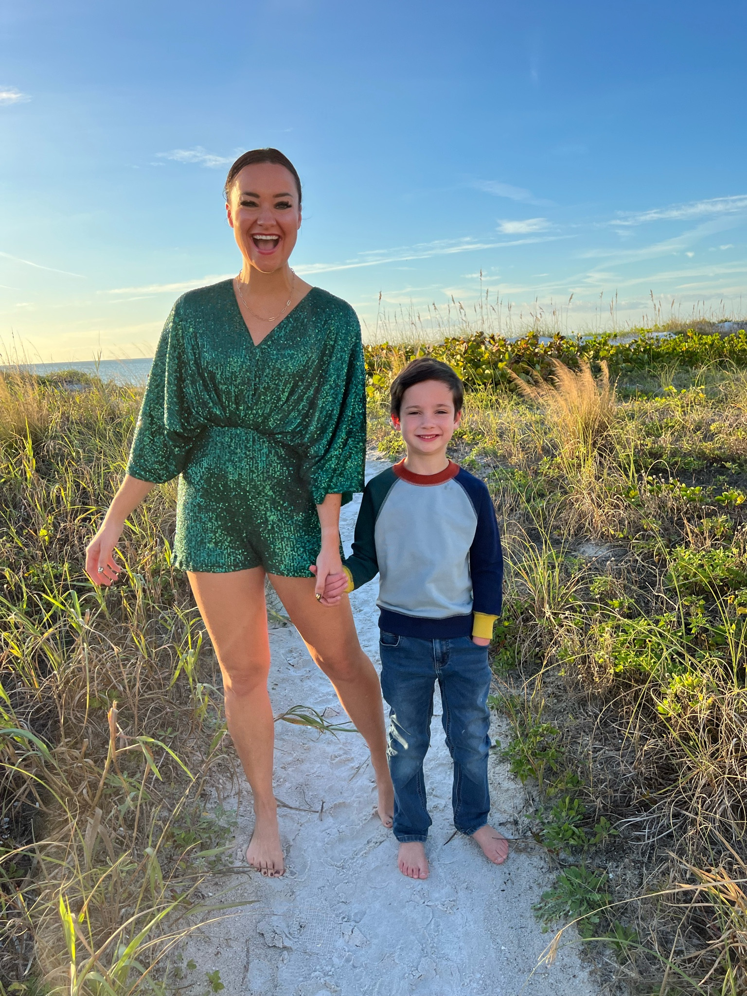 Holiday party SALE ALERT! Hanna Andersson is 50% off including this boys color block sweatshirt and matching family Christmas pajamas! And my sequin romper is 30% off at shop red dress - size S- TTS.  Holiday outfit / holiday dress for New Year’s Eve or Christmas party

#LTKHoliday #LTKfamily #LTKCyberweek