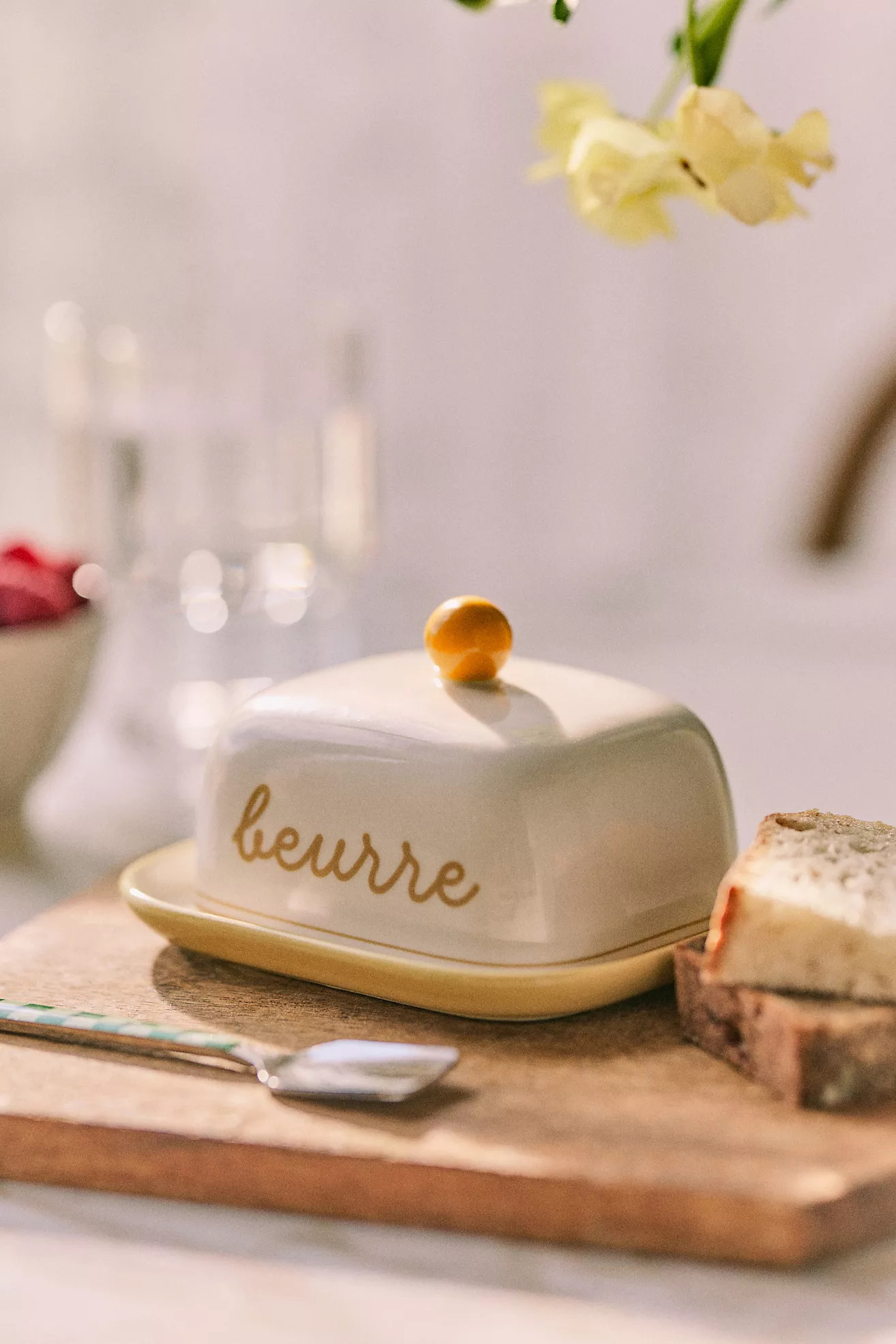 Café Violette Handpainted Stoneware Butter Dish | Anthropologie (US)