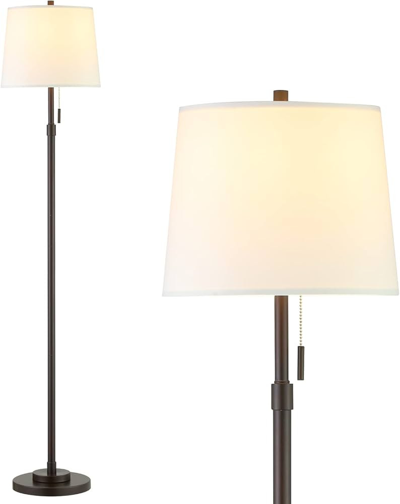 AIEAMPDO Farmhouse Floor Lamp, White Floor Lamps for Living Room, Modern Standing Lamps with Line... | Amazon (US)
