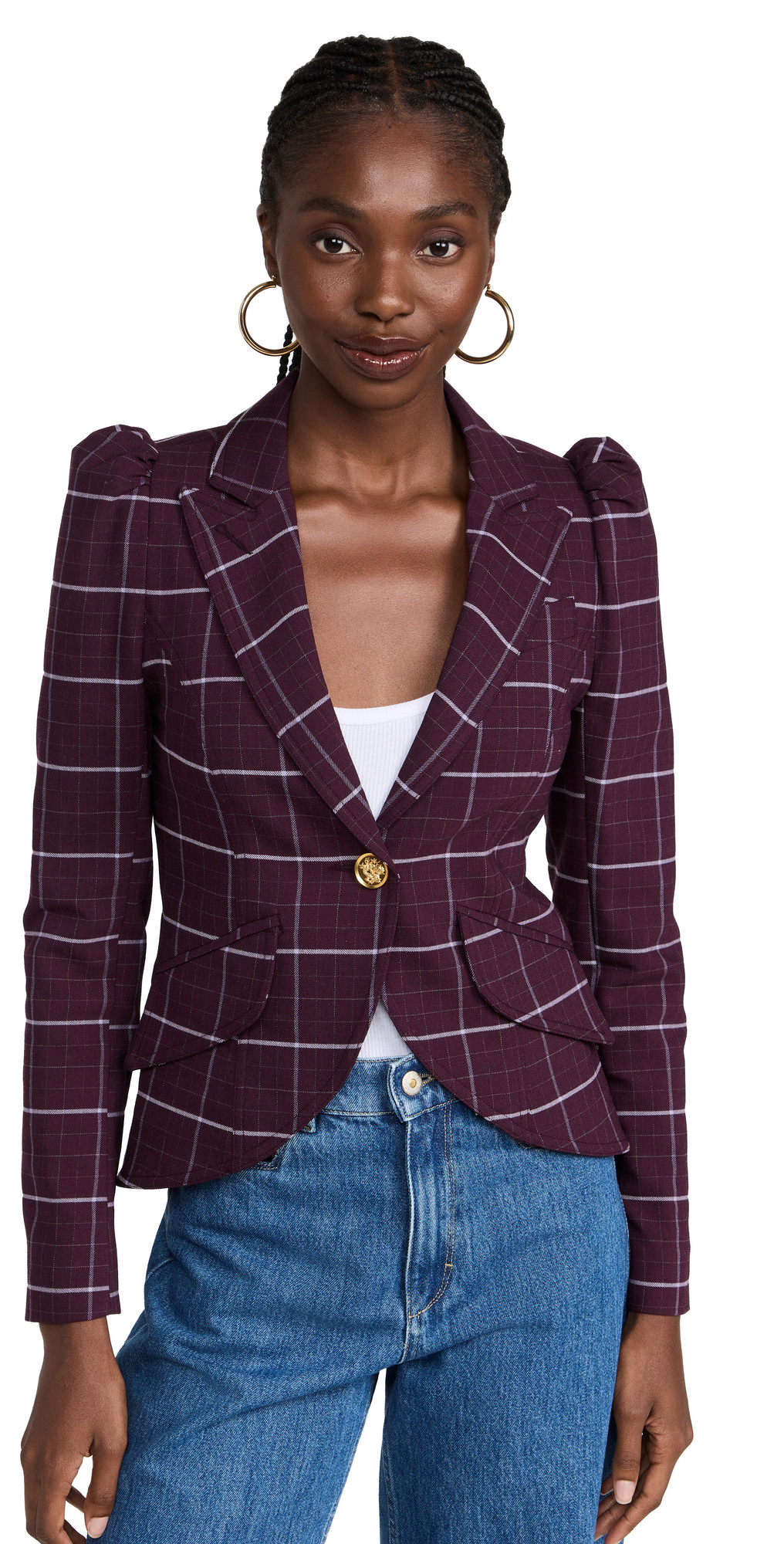 SMYTHE Pouf Sleeve One Button Blazer | SHOPBOP | Shopbop