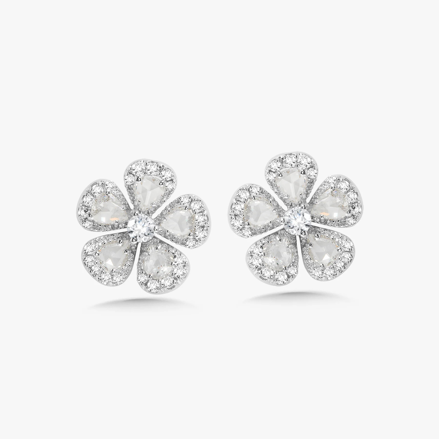 Cleo Diamond Flower Stud Earrings 1 ctw | RW Fine Jewelry
