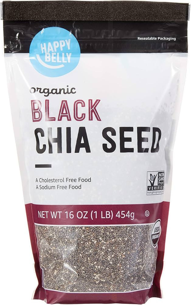 Happy Belly Organic Black Chia Seeds 1 lb | Amazon (US)