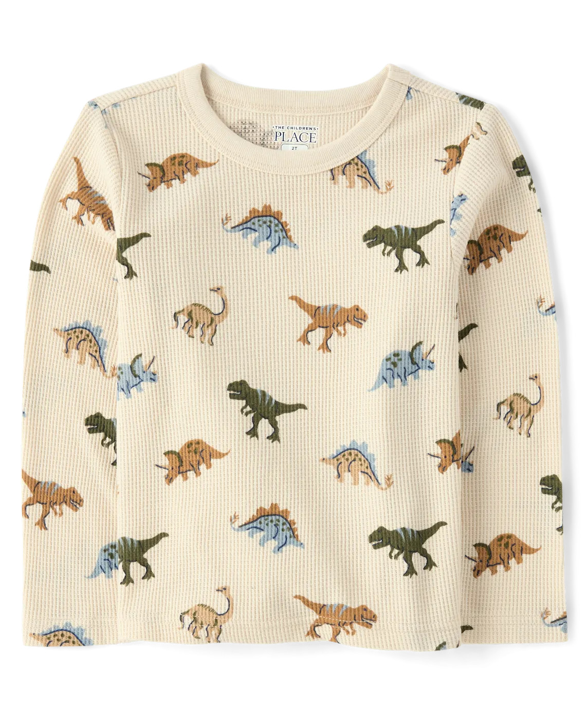 Baby And Toddler Boys Print Thermal Top - cream | The Children's Place