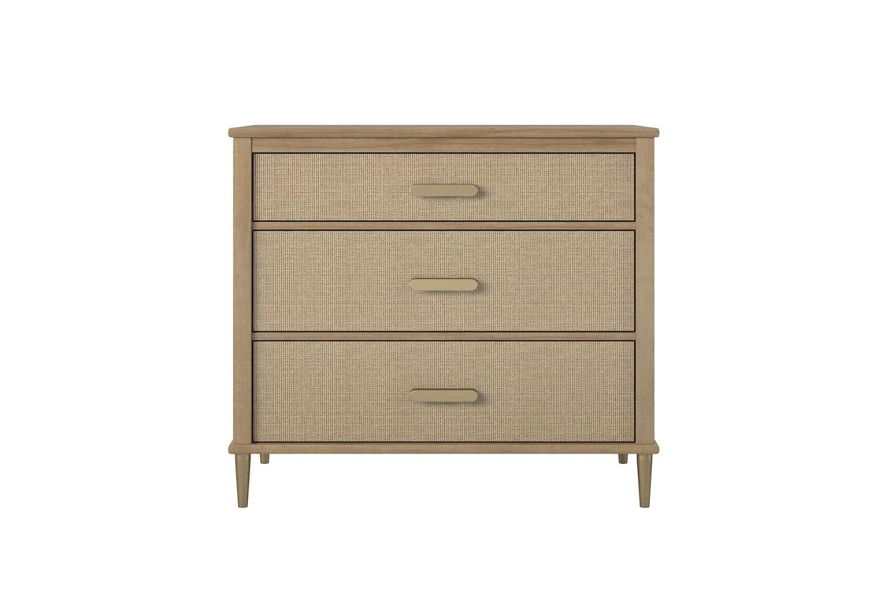 Little Seeds Shiloh Convertible 3 Drawer Dresser, Natural and Faux Rattan | Ashley Homestore