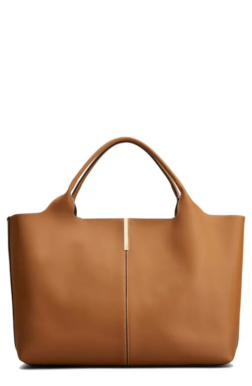 Tod's Medium Leather Shopping Bag in Kenia/Cacao at Nordstrom | Nordstrom