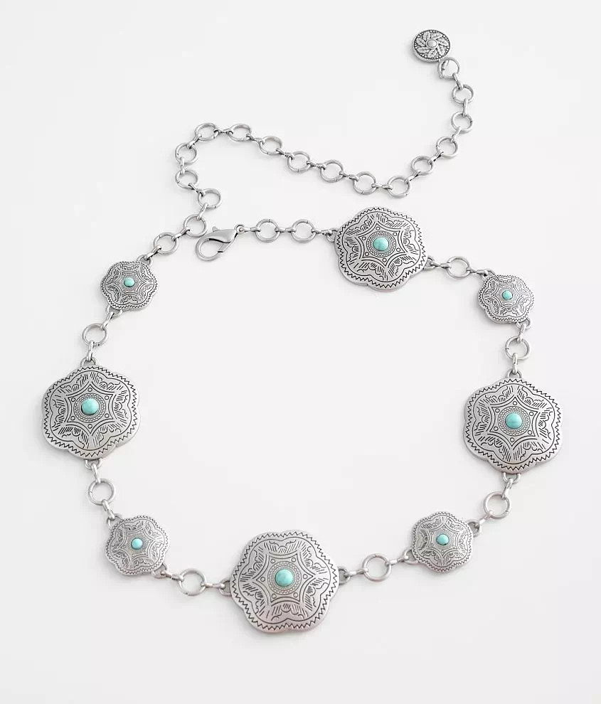 Turquoise Concho Chain Belt | Buckle
