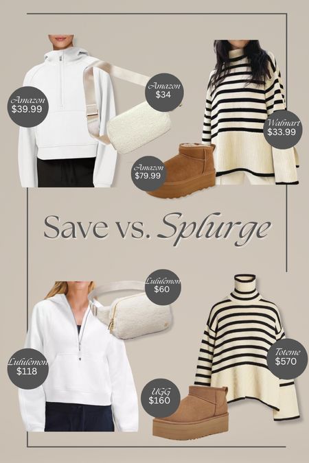 Save vs. Splurge! Which one are you?!🙊 Don’t sleep on Walmart or Amazon! They have amazing look-alikes!! 

#LTKHoliday #LTKstyletip #LTKSeasonal