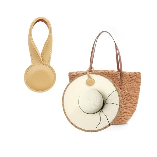 Travel Clip for Bags, Strong Leather Holder with Secure Closure, Lightweight Hook for Purses, Backpacks, Tote Bags, Luggage, Beach Accessories, and Vacation Essentials (1-Pack) Beige ﻿ | Amazon (US)
