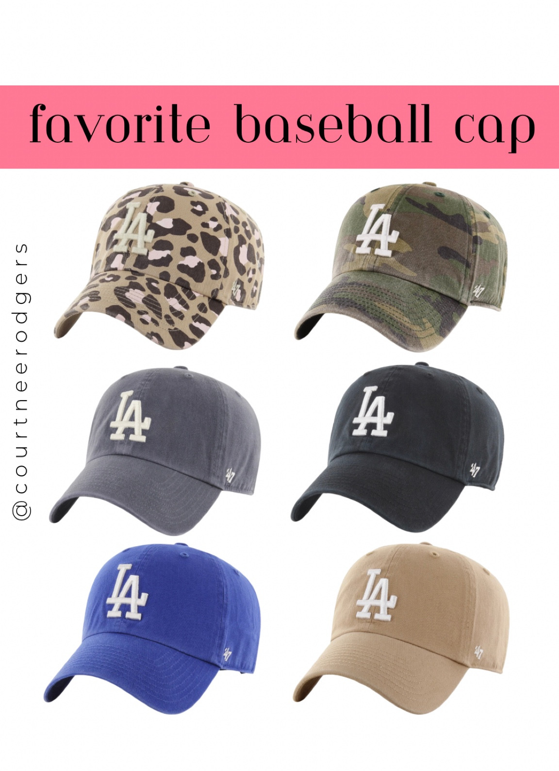 47 Brand MLB LA Dodgers baseball cap in black with small logo